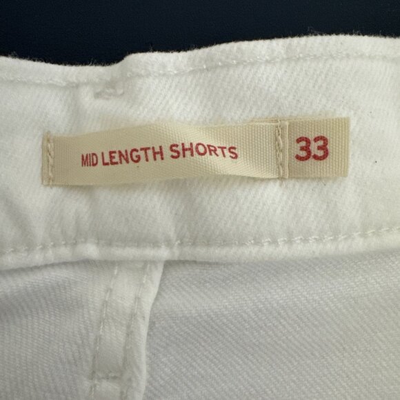 Levi’s Women's 33 Mid Length Midrise Denim Shorts Stretch Off White NWT - Picture 10 of 15
